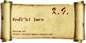 Knöbl Imre névjegykártya